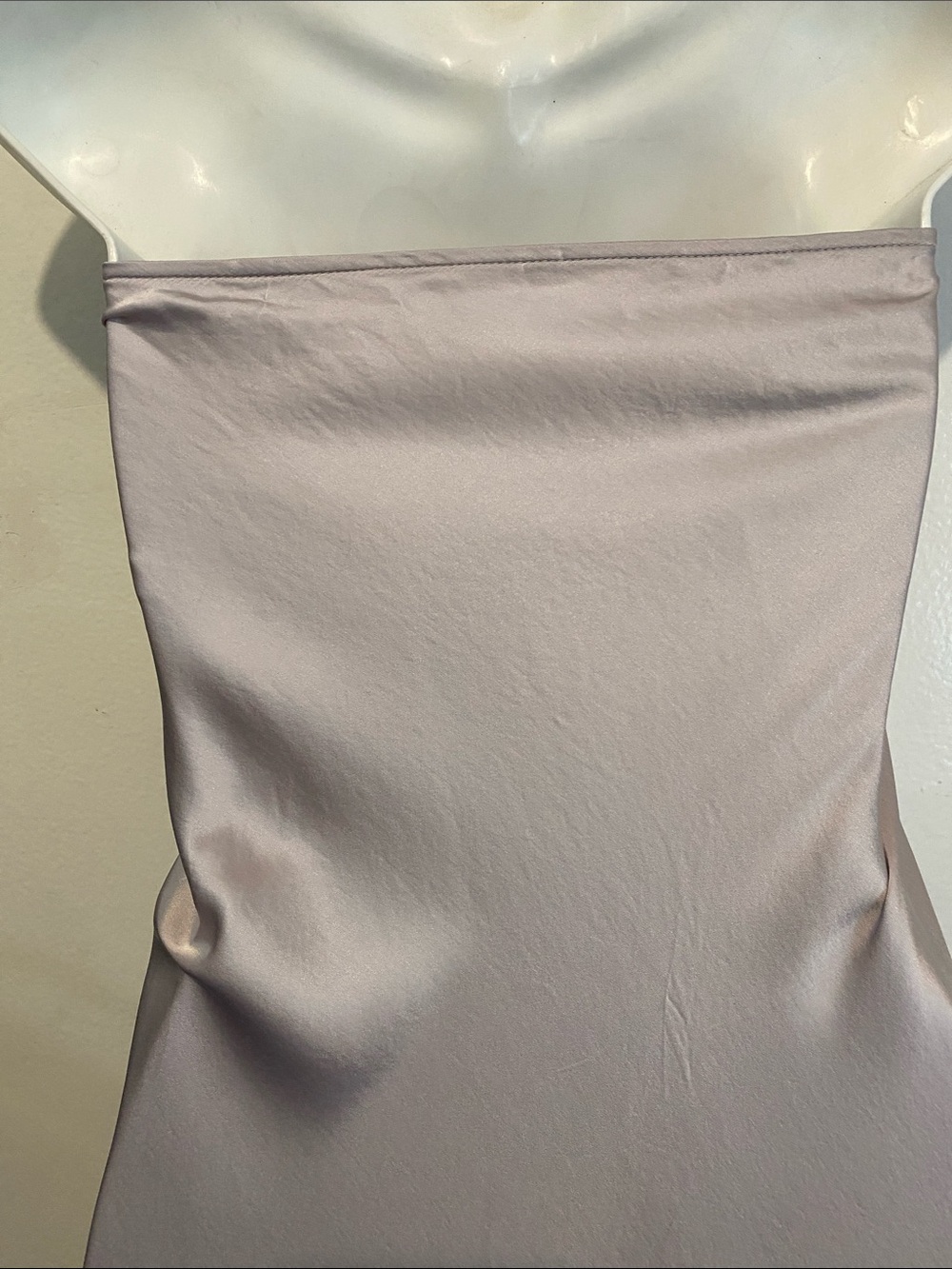 Strapless Satin Slip Dress in Taupe - Picture 8 of 10